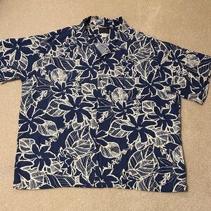 Hawaiian Reserve Collection Men's Blue Floral Shirt 100% Rayon size 3XL